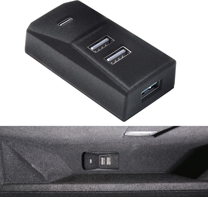 Arcoche USB Hub for Tesla Glove Box – 4-Port Docking Station Model 3 Highland 2024 2025 Cybertruck, Model Y Juniper 2025 2026 Seamlessly Transfer dashcam footage, Flash-Drive Data, Games and Music - Image 1